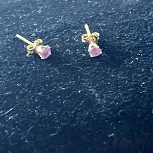 Amethyst gold stud earrings